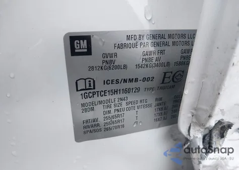 2017 Chevrolet Colorado из США, поврежденный, VIN 1GCPTCE15H1160129